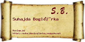 Suhajda Boglárka névjegykártya